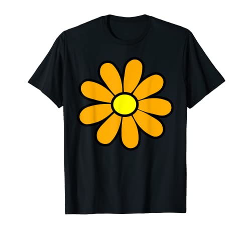 Happy Orange Daisy 60er 70er Jahre Retro Vintage Hippie T-Shirt