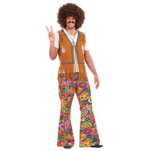 Fun Shack Schlaghose Herren, Zeitreise Kostüm Herren, 70er Jahre Outfit Herren, Schlagermove Kostüm Herren, Hippie...